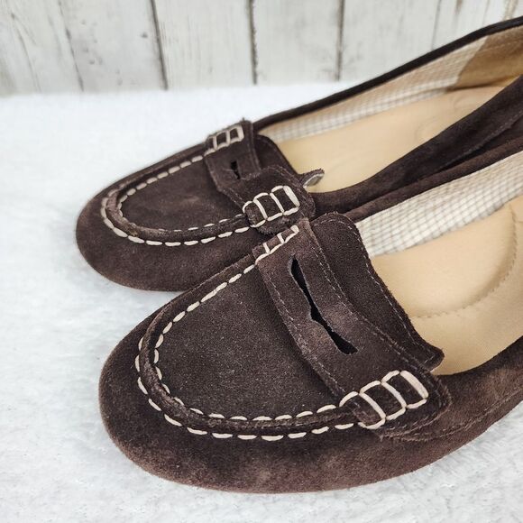 Sperry Topsider Suede Leather Loafers Brown Size 7.5 - Picture 5 of 11